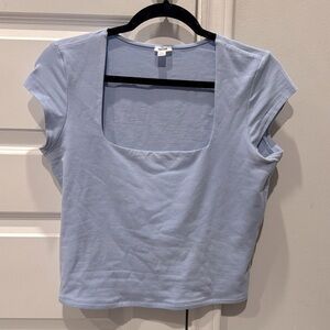 Light blue garage crop top